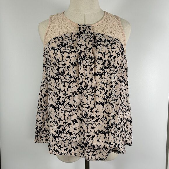 French Connection Tops - French Connection Blush Light Pink Lace Flowy Boho Tank Top Blouse US 4